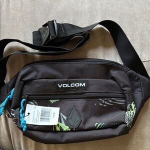 Volcom Black Unisex Waist Pack with Green Accent